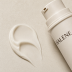 HALENE No. 03 overnight cream texture, a soft swirl on a stone tile